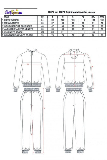 Trainingspak Panter van PartyXplosion koop je bij Partywinkel