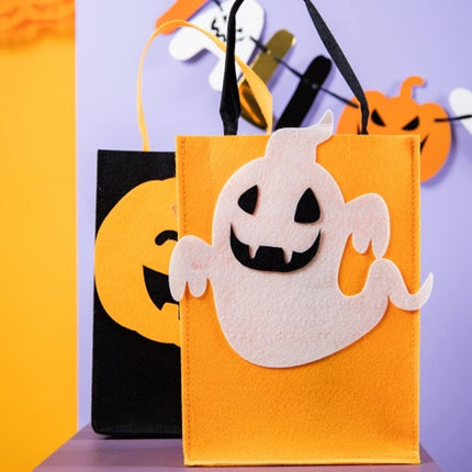 Trick or Treat Tas Vilt Pompoen Halloween BoOo! 27cm van Folat koop je bij Partywinkel