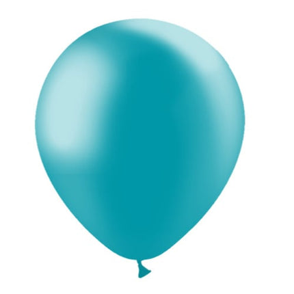 Turquoise Ballonnen Metallic 30cm 10st van Balloonia koop je bij Partywinkel