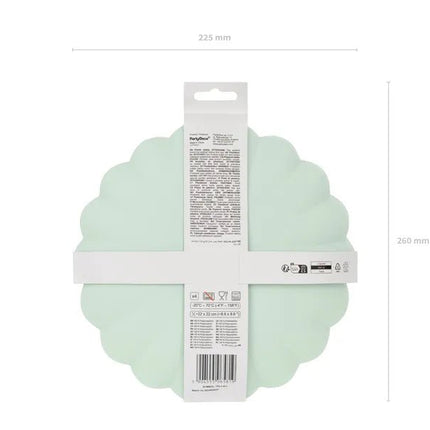 Turquoise Borden 22cm 4st van Partydeco koop je bij Partywinkel