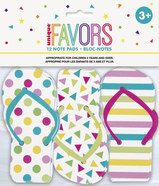 Uitdeelcadeautjes Notitieboekjes Slipper 11cm 12st van Unique koop je bij Partywinkel