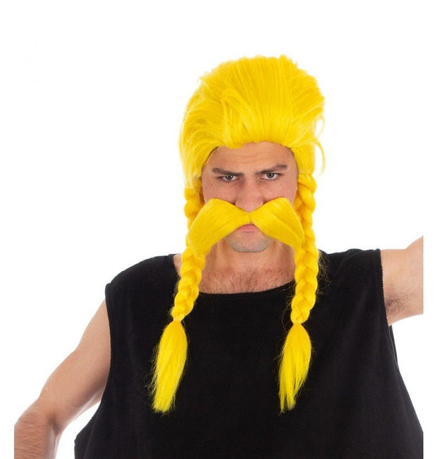 Unhygienix Asterix Pruik met Snor van CHAKS koop je bij Partywinkel