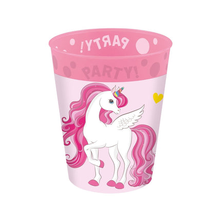 Unicorn Bekers Herbruikbaar 250ml 4st van Procos koop je bij Partywinkel