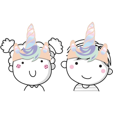 Unicorn Feesthoedjes Rainbows Papier 6st van Folat koop je bij Partywinkel
