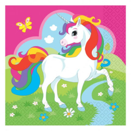 Unicorn Servetten Roze 33cm 20st van Riethmueller koop je bij Partywinkel