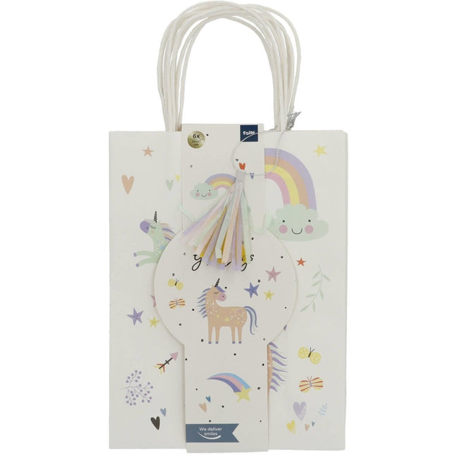 Unicorn Uitdeelzakjes Rainbows 6st van Folat koop je bij Partywinkel