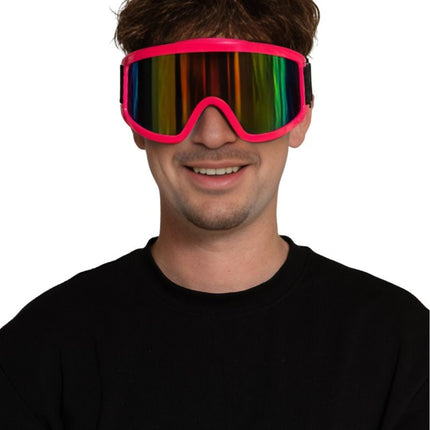 Lunettes de ski rose fluo