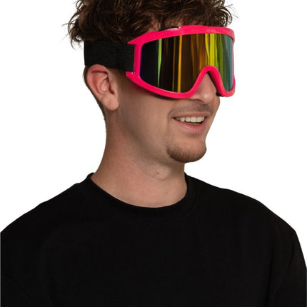 Lunettes de ski rose fluo