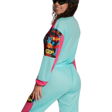 Combinaison de ski des années 80 avec lunettes Comic - Unisexe