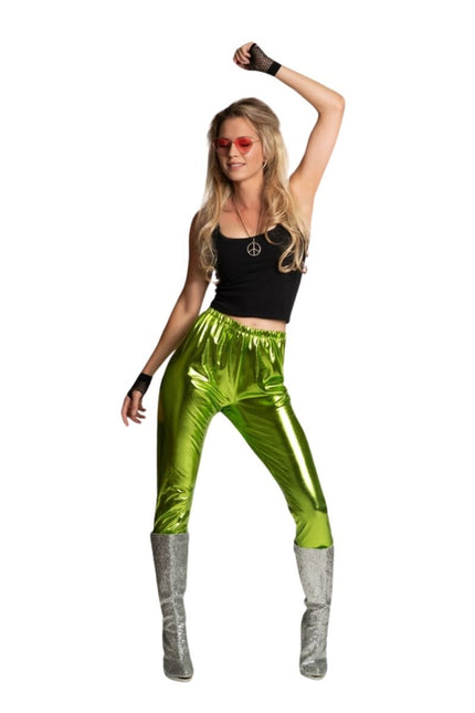 Pantalon Disco Vert Métallique