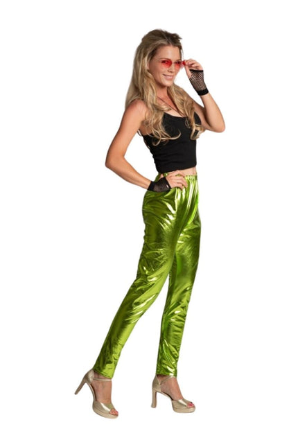 Pantalon Disco Vert Métallique
