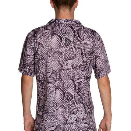 Chemise Snake Print Silver Men's