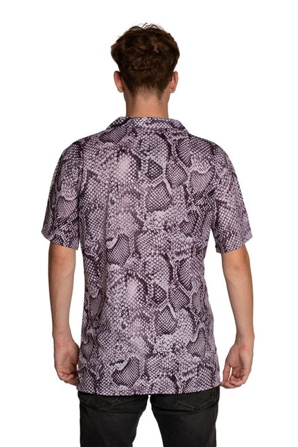 Chemise Snake Print Silver Men's