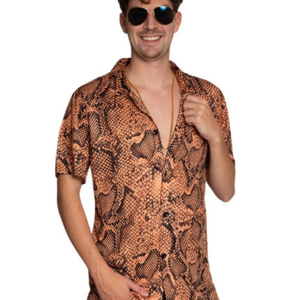 Chemise Snake Print Gold Men's