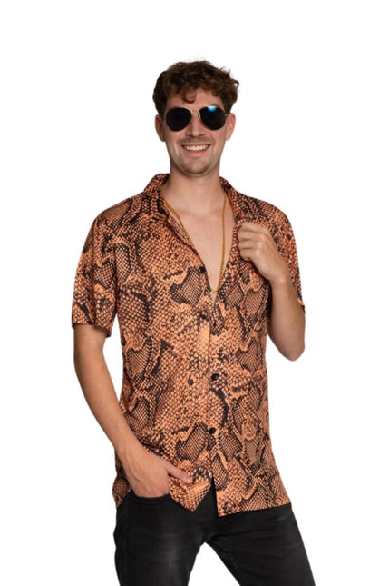 Chemise Snake Print Gold Men's