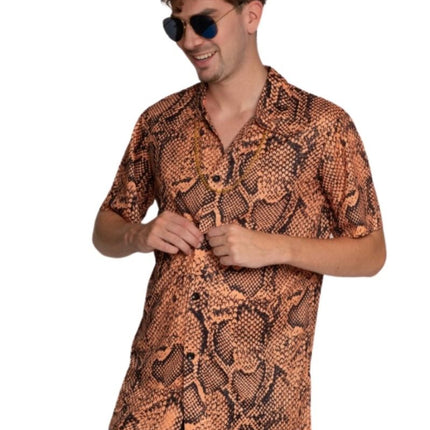 Chemise Snake Print Gold Men's