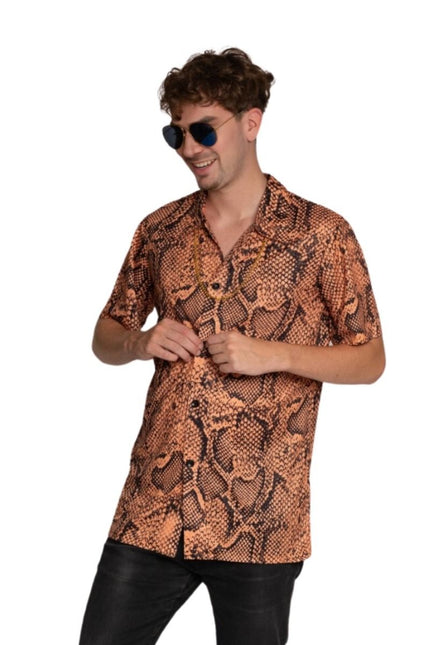 Chemise Snake Print Gold Men's