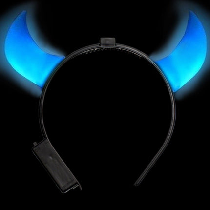 Bandeau d'Halloween Diable bleu avec lumière