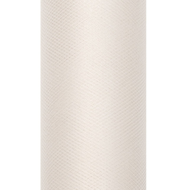 Vanille Creme Tule Rol 30cm 9m van Partydeco koop je bij Partywinkel