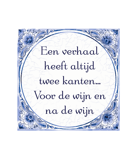 Verhaal Twee Kanten Delftsblauw Tegel - Partywinkel - 8716764247354