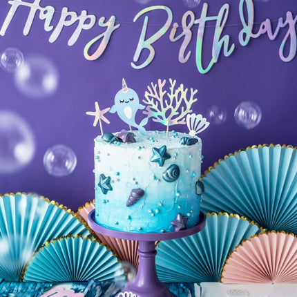 Verjaardag Slinger Happy Birthday Parelmoer 62cm van Partydeco koop je bij Partywinkel