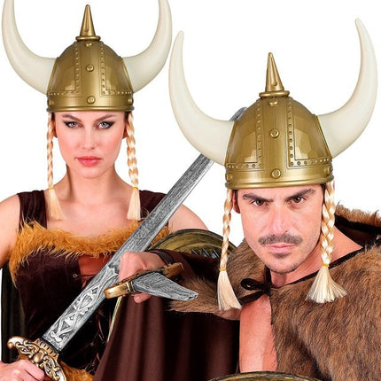Viking Helm Gehamerd Met Vlechten van Widmann koop je bij Partywinkel