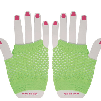 Visnet Handschoenen Limoen Groen 11cm van Fiestas Guirca koop je bij Partywinkel