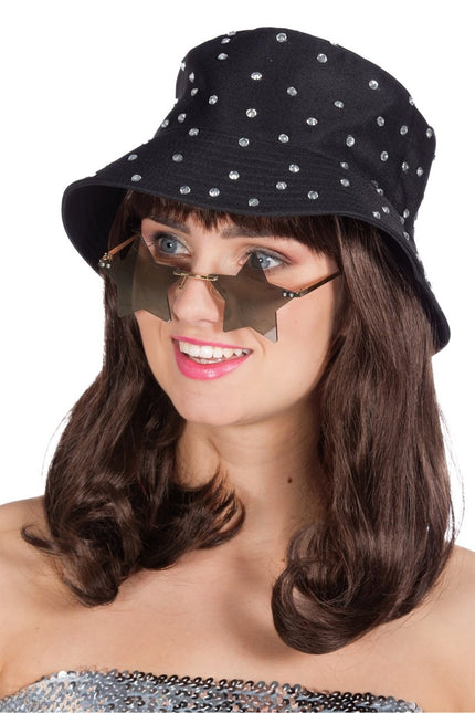 Vissershoedje met strass steentjes - Partywinkel - 8720059071180
