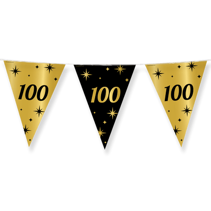 Vlaggenlijn 100 Jaar Goud Zwart 10m van Paper Dreams koop je bij Partywinkel