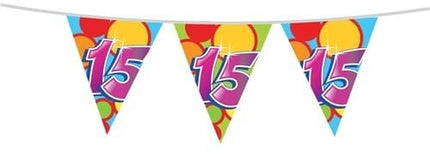 Vlaggenlijn 15 Jaar 10m - Partywinkel - 8711319055491