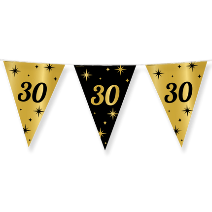 Vlaggenlijn 30 Jaar Goud Zwart 10m van Paper Dreams koop je bij Partywinkel
