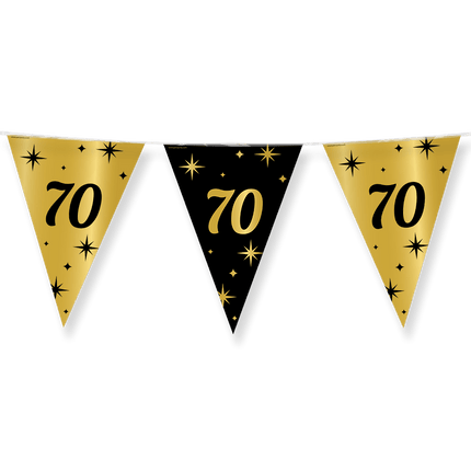 Vlaggenlijn 70 Jaar Goud Zwart 10m van Paper Dreams koop je bij Partywinkel