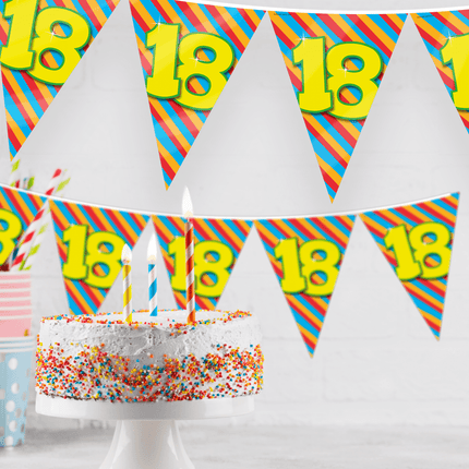 Vlaggenlijn 90 Jaar Gekleurd 10m van Paper Dreams koop je bij Partywinkel