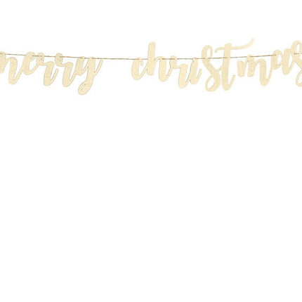 Vlaggenlijn Merry Christmas Hout 87cm van Partydeco koop je bij Partywinkel