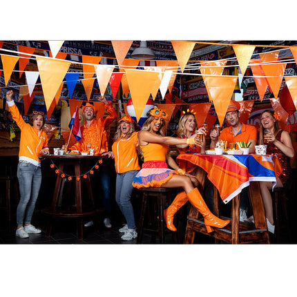 Vlaggenlijn Oranje - Rood - Wit - Blauw 10m van Boland koop je bij Partywinkel