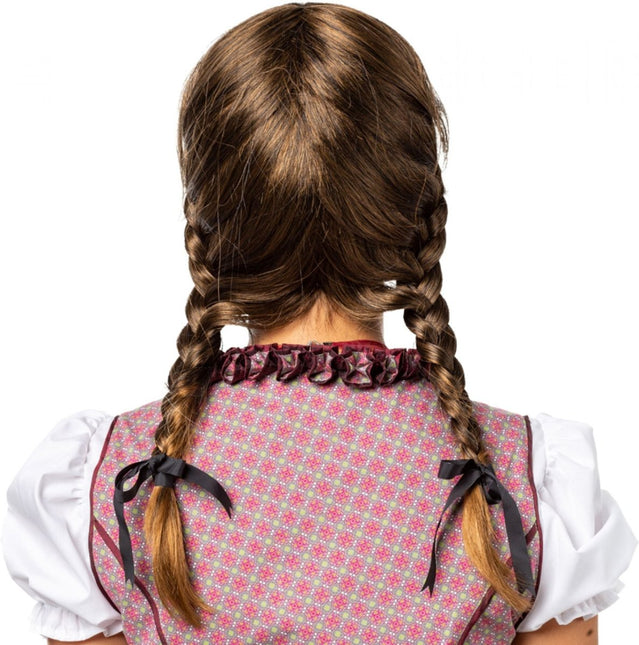 Vlechten Pruik Bruin van Orlob koop je bij Partywinkel