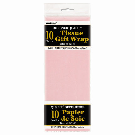 Vloeipapier Roze 31cm 10st van Unique koop je bij Partywinkel