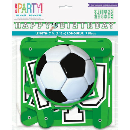 Voetbal Letterslinger Happy Birthday 2,13m van Unique koop je bij Partywinkel