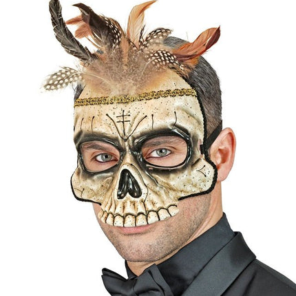 Voodoo Pop Masker Met Veren van Widmann koop je bij Partywinkel