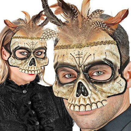 Voodoo Pop Masker Met Veren van Widmann koop je bij Partywinkel
