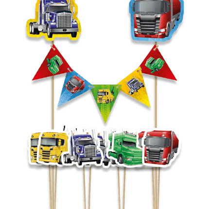 Vrachtwagens Taarttopper 30cm - Partywinkel - 8716764241321