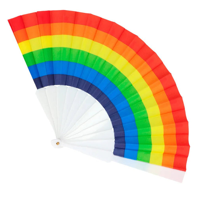 Waaier Regenboog Pride 23cm van Boland koop je bij Partywinkel