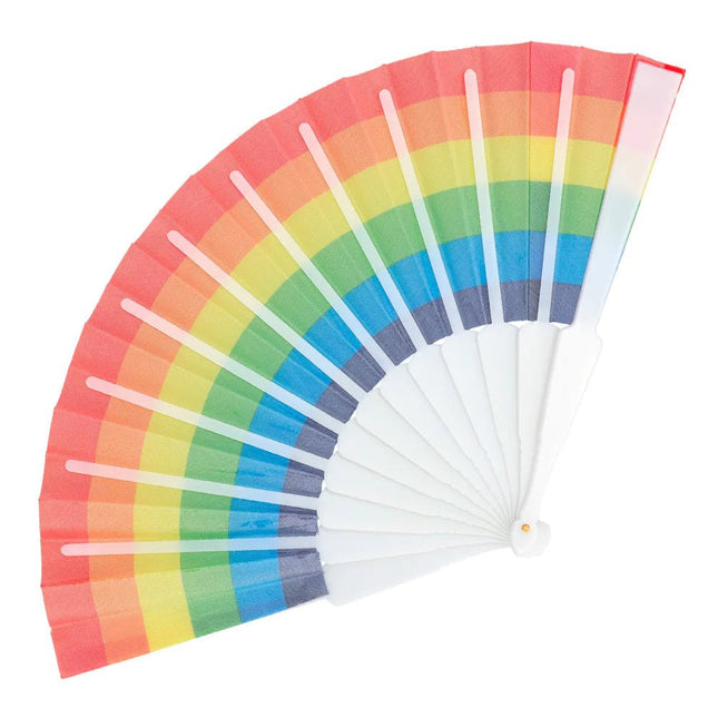 Waaier Regenboog Pride 23cm van Boland koop je bij Partywinkel