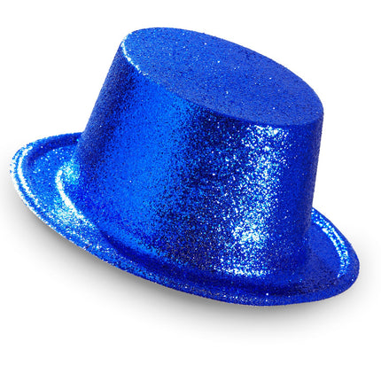 Chapeau haut pailleté bleu