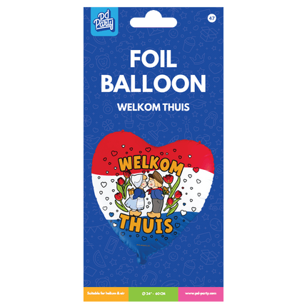 Welkom Thuis Helium Ballon Leeg 60cm - Partywinkel - 8716764244353