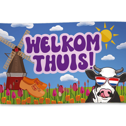 Welkom Thuis Vlag Gekleurd 1,5m van WeFiesta koop je bij Partywinkel