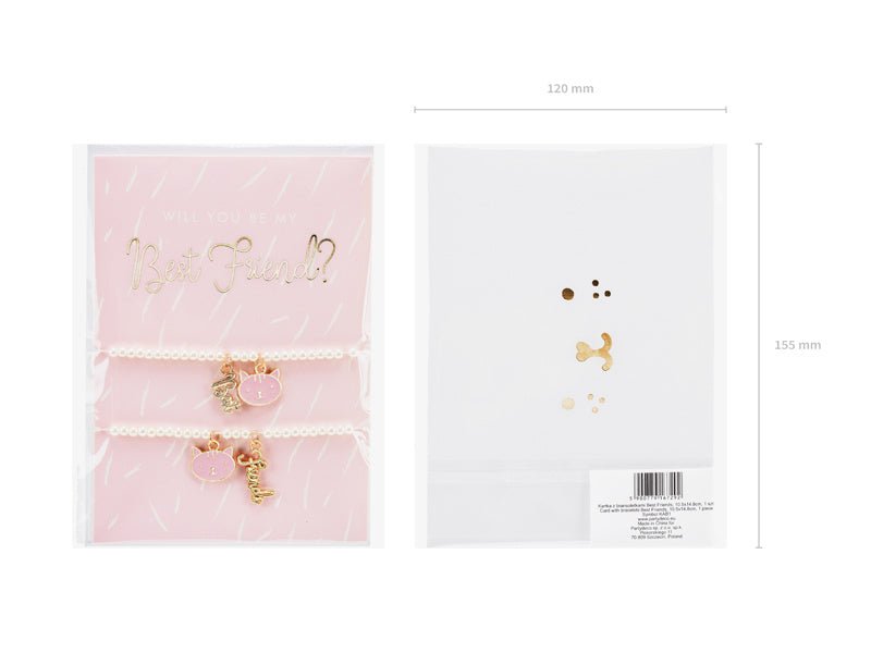 Wenskaart Best Friend Armbanden 14,8cm van Partydeco koop je bij Partywinkel