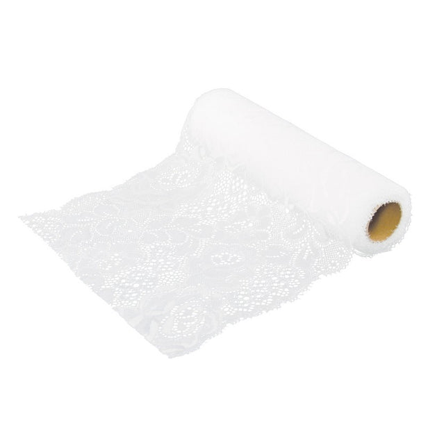 RUBAN DE DENTELLE EN COTON BLANC 18 CM X 3 M