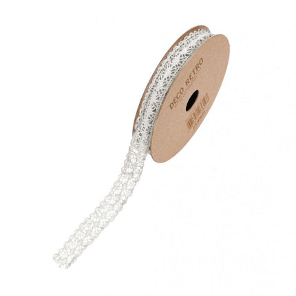 RUBAN DE DENTELLE EN COTON BLANC 1 CM X 2 M