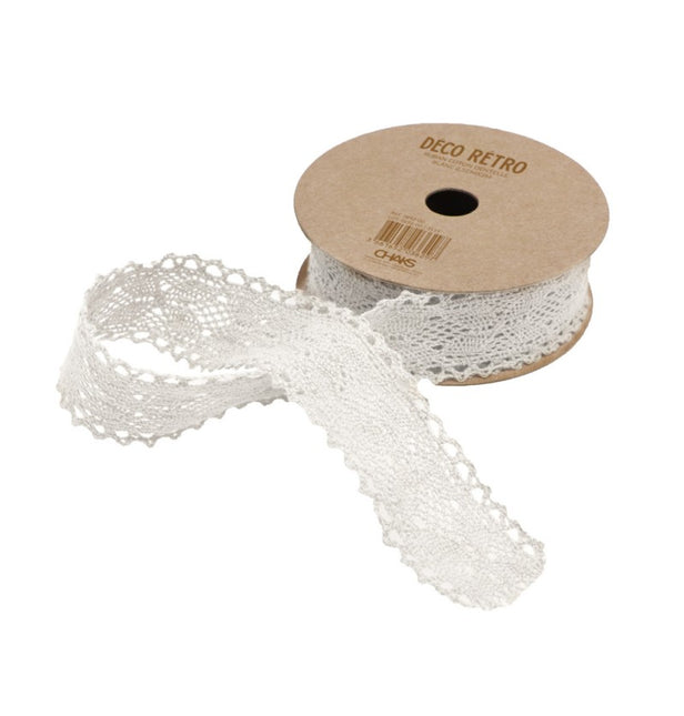 Ruban de dentelle blanc 2.5Cm 2m